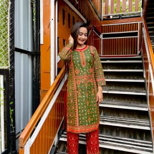 লাল-সবুজ মসলিন কোঅর্ডস - 40