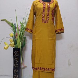 মসলিন কটন কোঅর্ডস উইথ মিরর ওয়ার্ক - 40